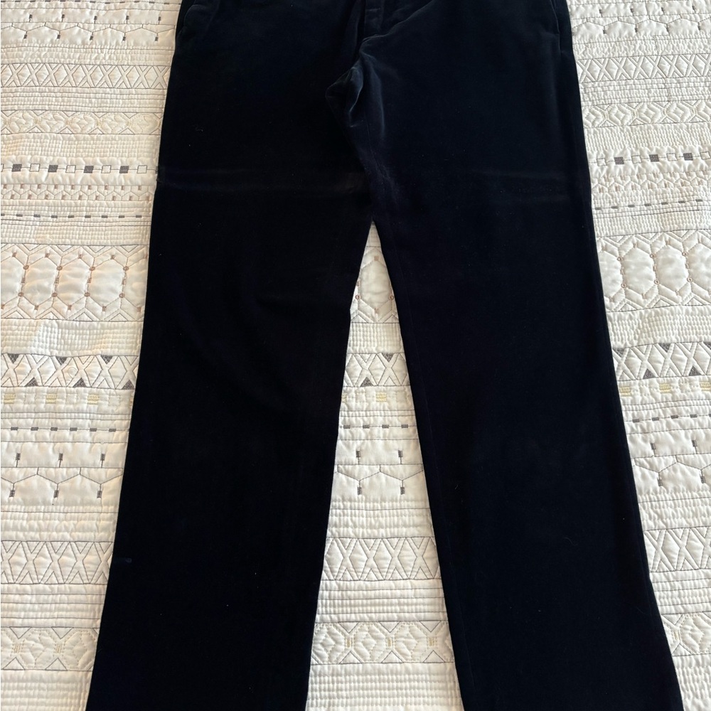 Zara Blue Velvet Dress Pants Straight-Leg
